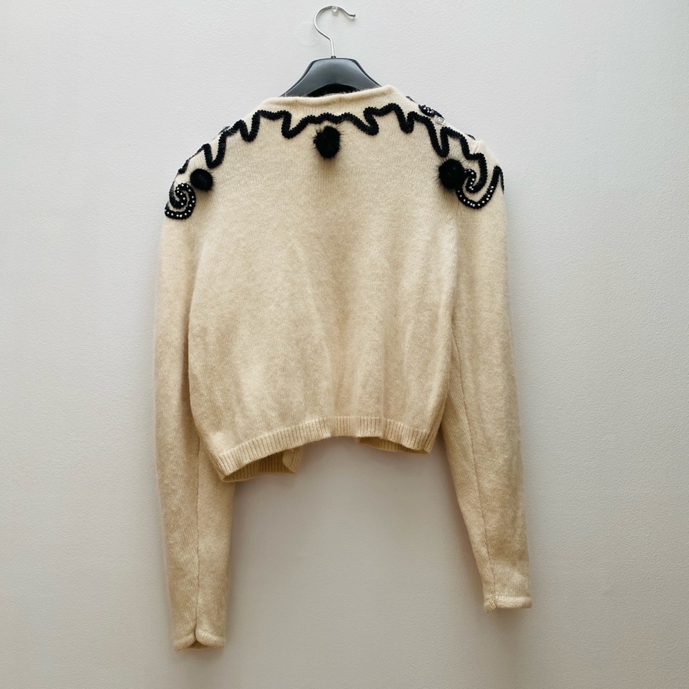 Vintage - Cream Soft Angora Cardigan - Picture 9 of 10
